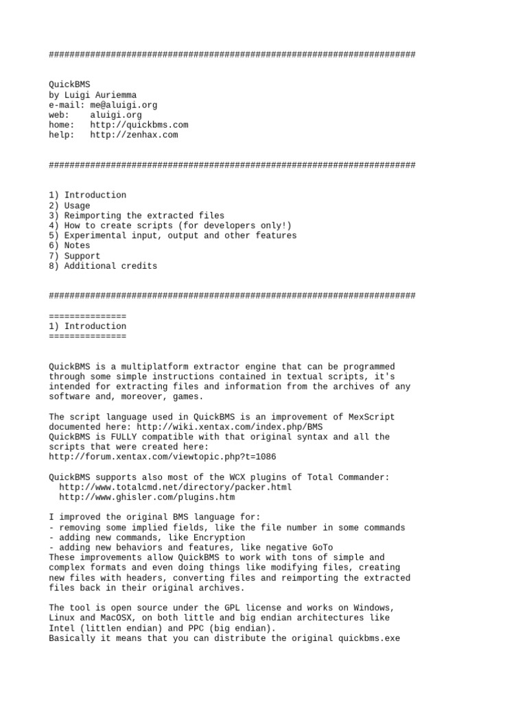 Quick Bms | PDF | Computer File | Command Line Interface