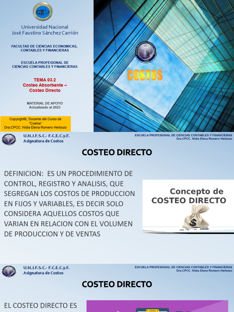 Costeo Absorbente y Directo en Contabilidad | PDF | Contabilidad ...