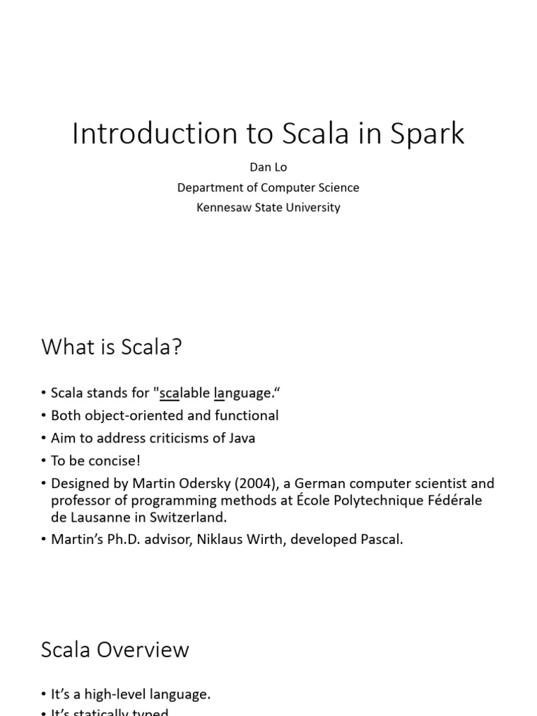 Introduction To Scala in Spark | PDF | Scala (Programming Language ...