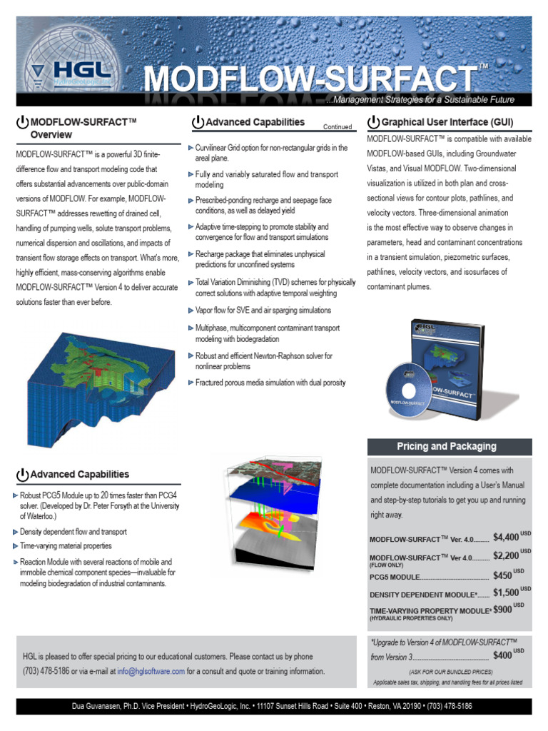 Fact Sheet ModFlow Surfact Jan 2018-1 | PDF | Applied Mathematics