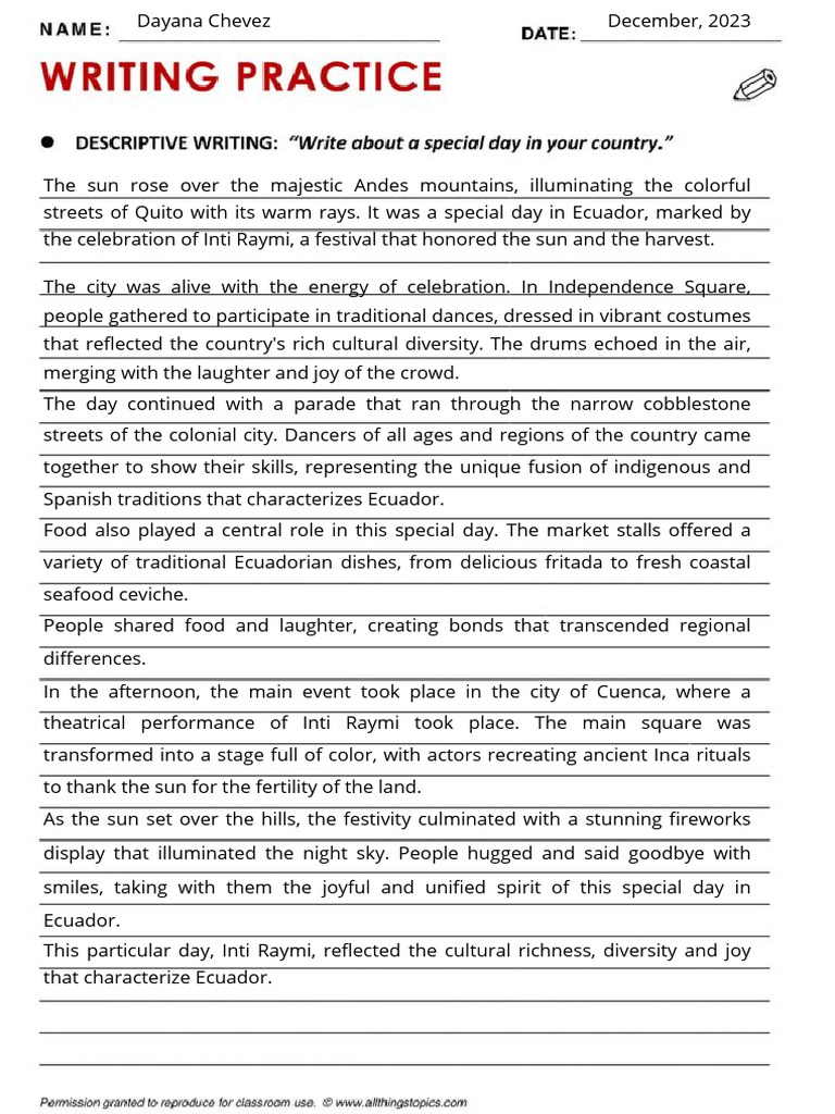 Writing Practice | PDF | Social Science