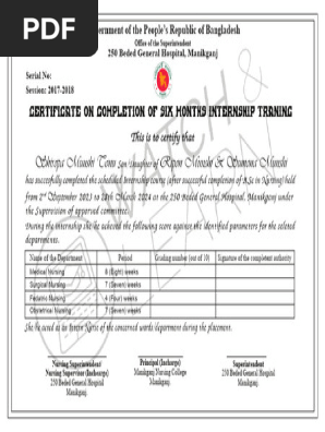 Internship Certificate Editable File