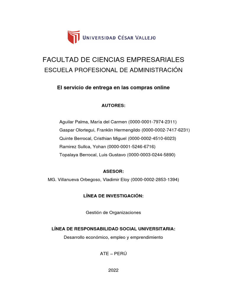 El servicio de entrega en las compras online 2 pdf comercio