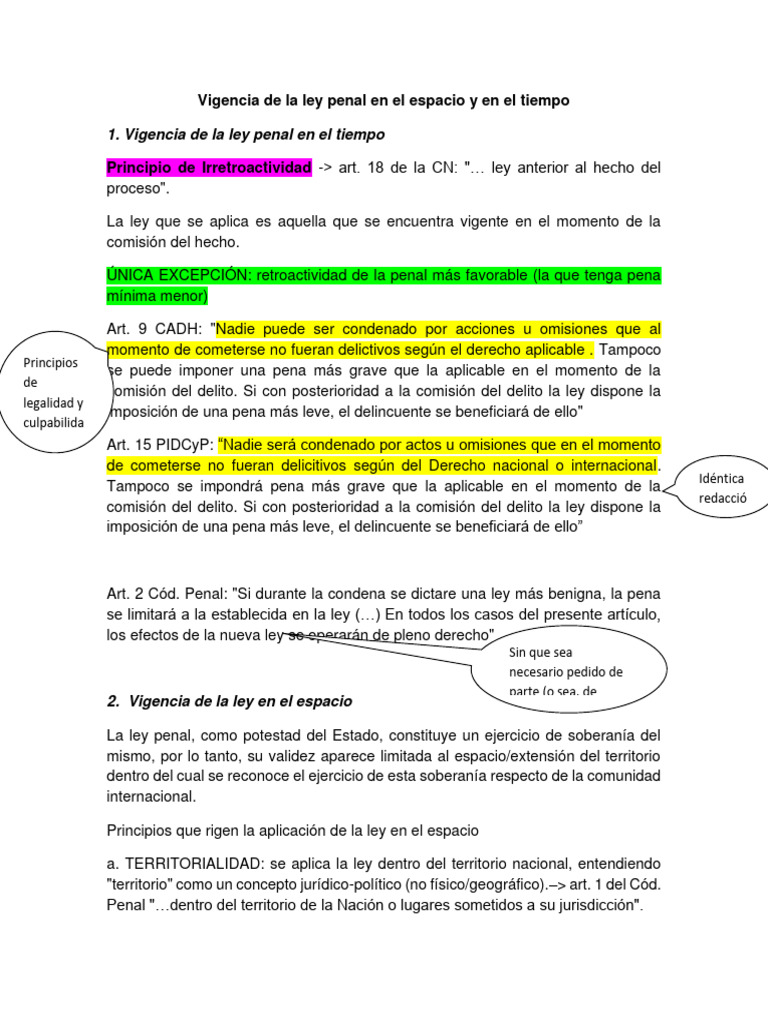 Vigencia de la ley penal en el espacio y en el tiempo 2020[1] | PDF ...
