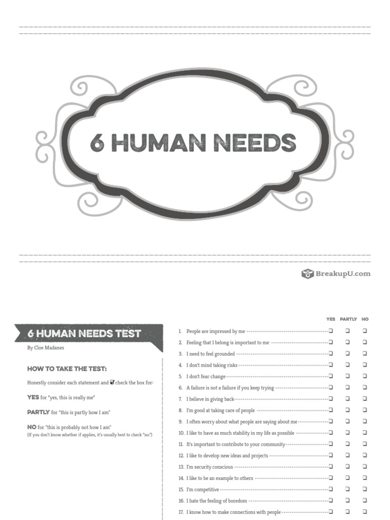 6 Human Needs | PDF | Fear | Feeling