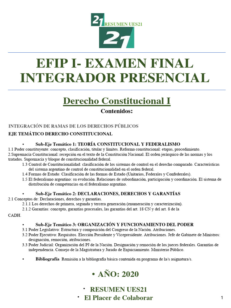 Derecho Constitucional I Resumen Ues21 Pdf Constitución Judicaturas