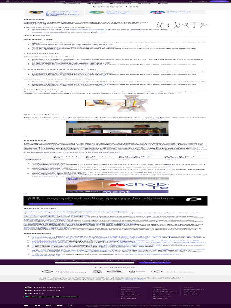 Schober Test for Ankylosing Spondylitis | PDF | Vertebral Column ...