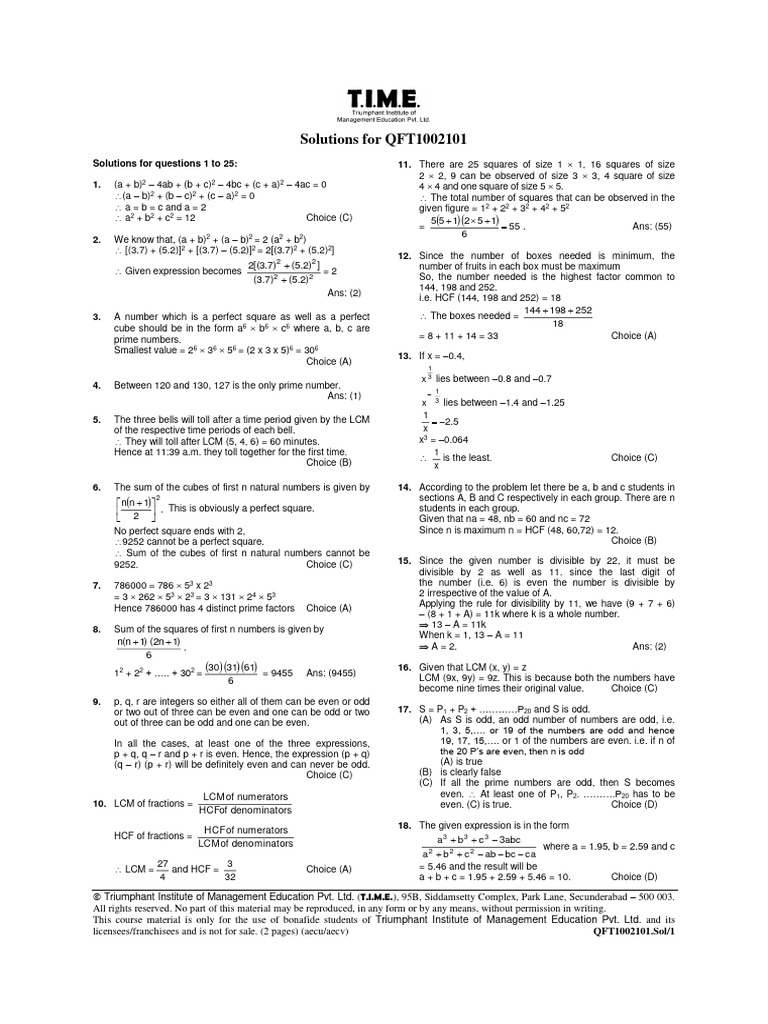 Quant foundation test part 1 sol pdf numbers discrete mathematics