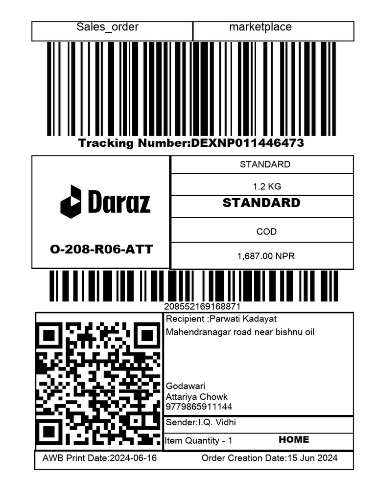 Sales - Order Marketplace: Tracking Number:DEXNP011446473 | PDF