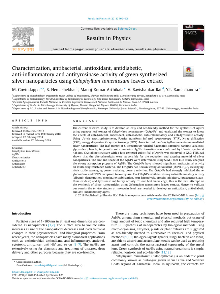 Green Synthesis of Silver Nanoparticles | PDF | Hydrogen Peroxide ...