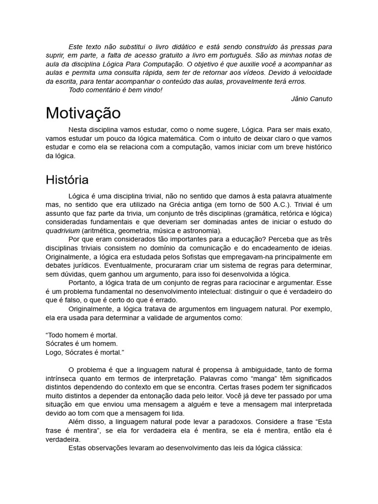 Notas de aula lpc documentos google pdf racioc nio dedutivo