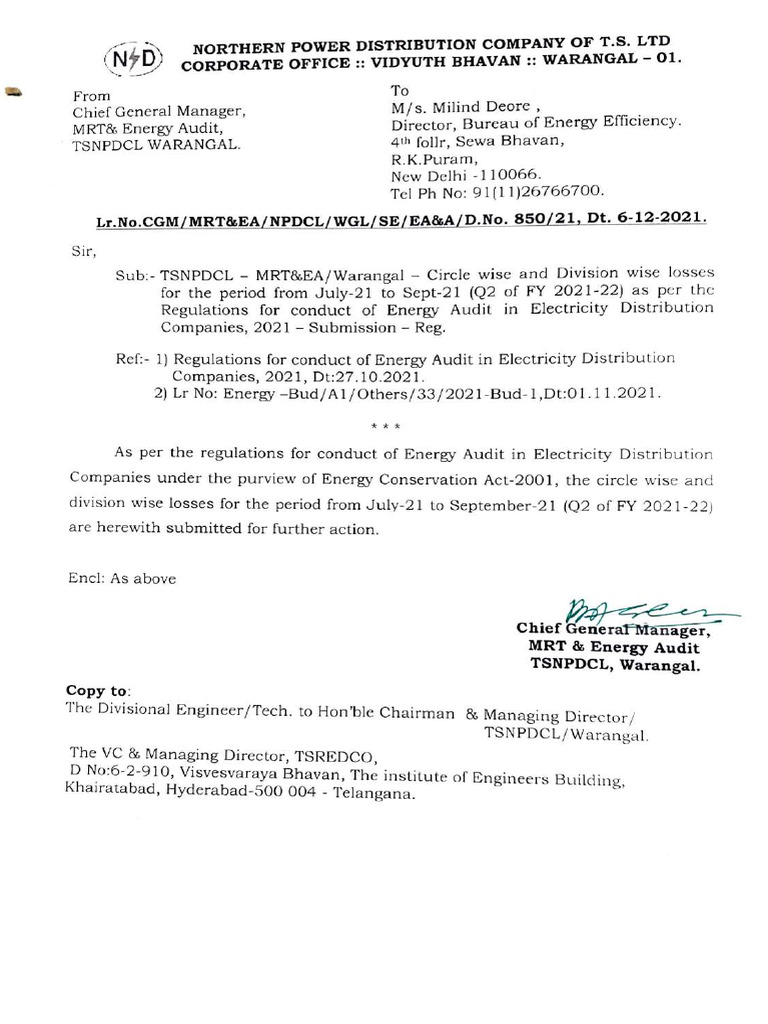 TSNPDCL Download Free PDF Metrology Energy Policy