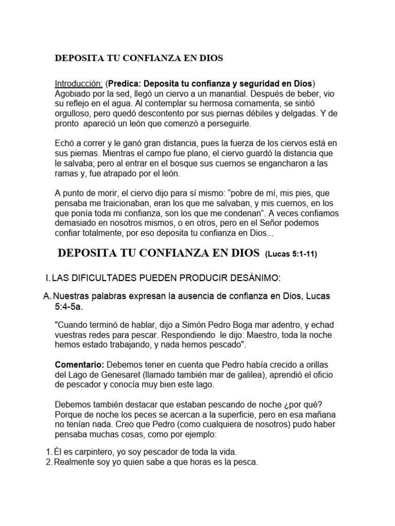 Deposita Tu Confianza en Dios | PDF | San Pedro | Jesús