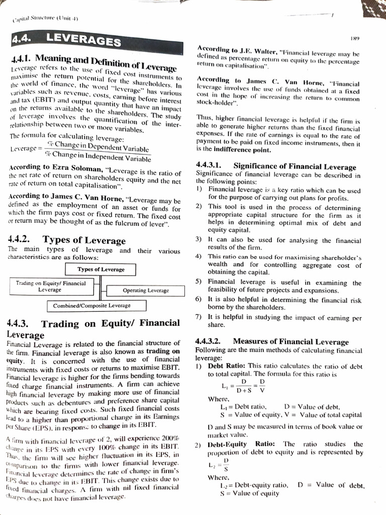 Leverage | PDF | Financial Capital | Equity (Finance)