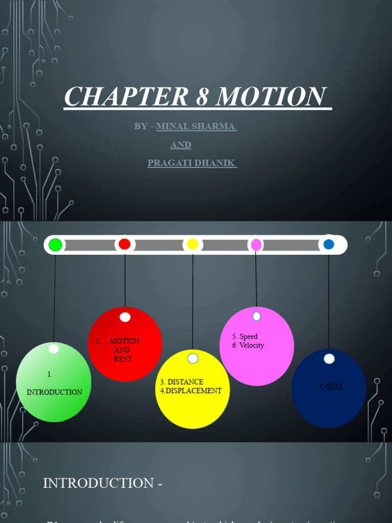 Chapter 8 Motion | PDF | Velocity | Speed