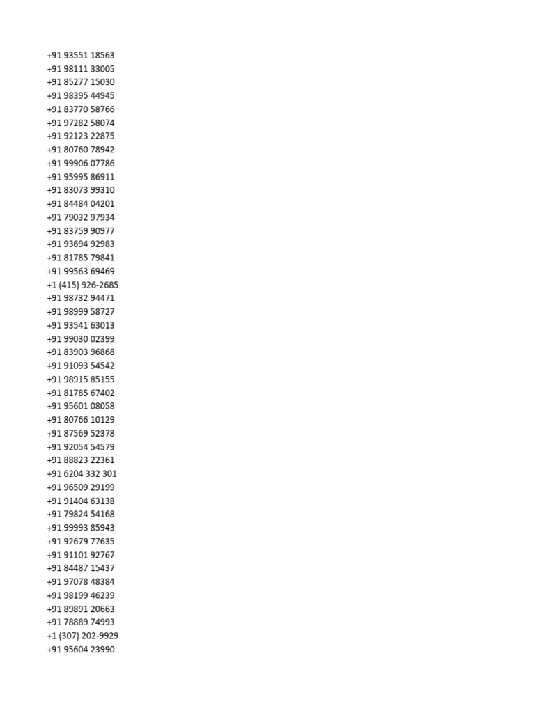 Mobile Numbers List for 98711 Series | PDF