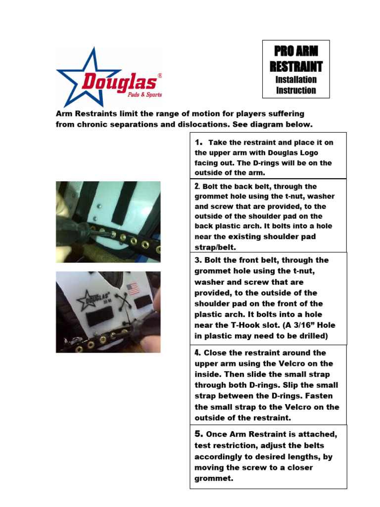 Pro Arm Restraint Install Guide PDF