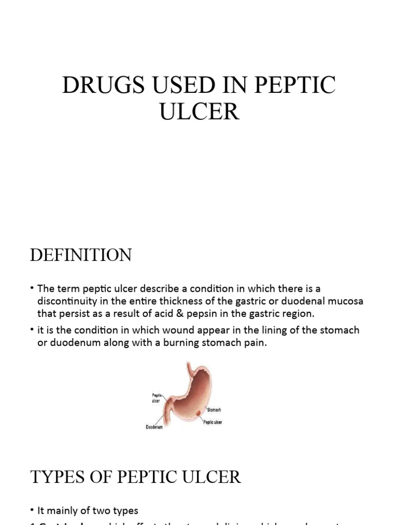 Peptic Ulcer Treatment Drugs Overview | PDF | Clinical Medicine ...
