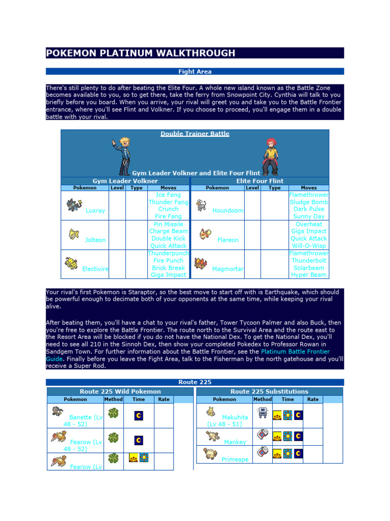 POKEMON PLATINUM WALKTHROUGH part 11 | PDF