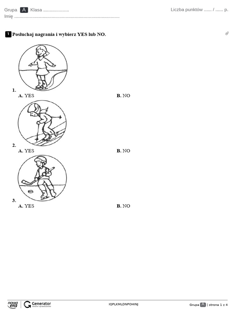 Unit 7. Sports Test 7 Test (Bez Widocznej Punktacji) | PDF