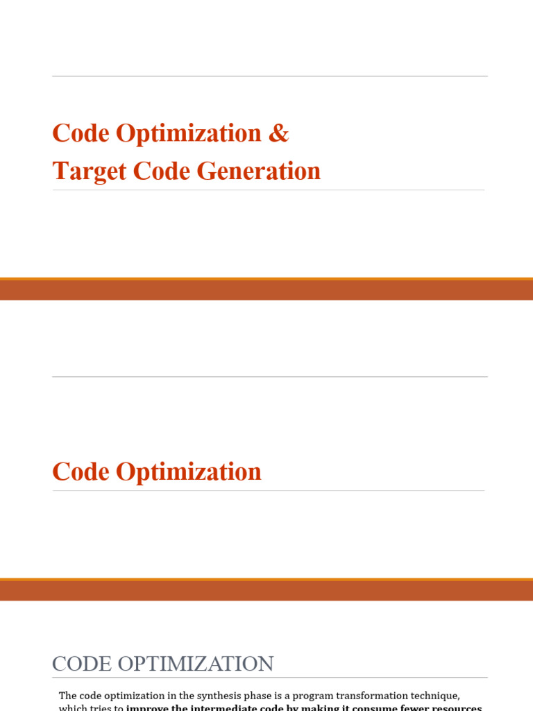 Code Optimization and Target Code Generation | PDF | Program ...