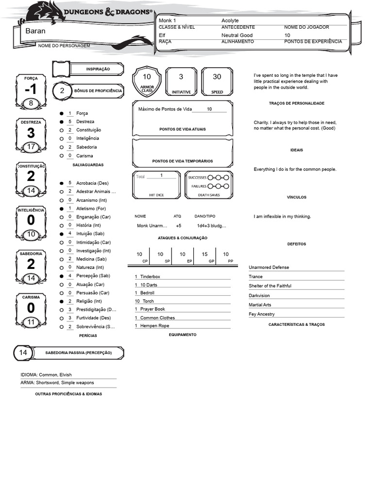 Roll20 Characters