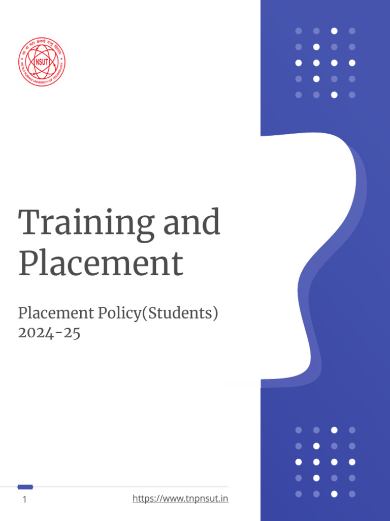 NSUT 2024-25 Placement Policy Guide | PDF | Internet | Cyberspace