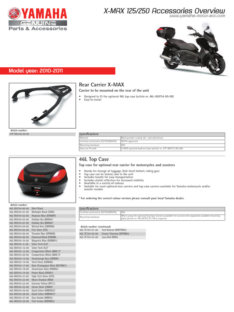 X-MAX Fuse Box and Accessory Guide | PDF | Battery Charger | Electrical ...