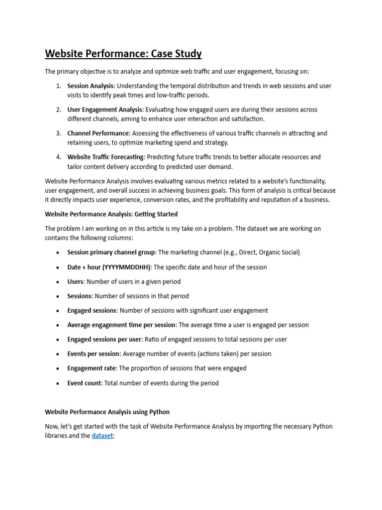 Case study website performance pdf time series