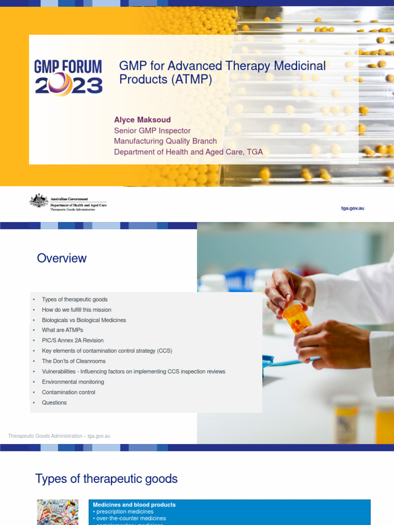 Presentation Gmp Gmp Advanced Therapeutic Medicinal Products PDF