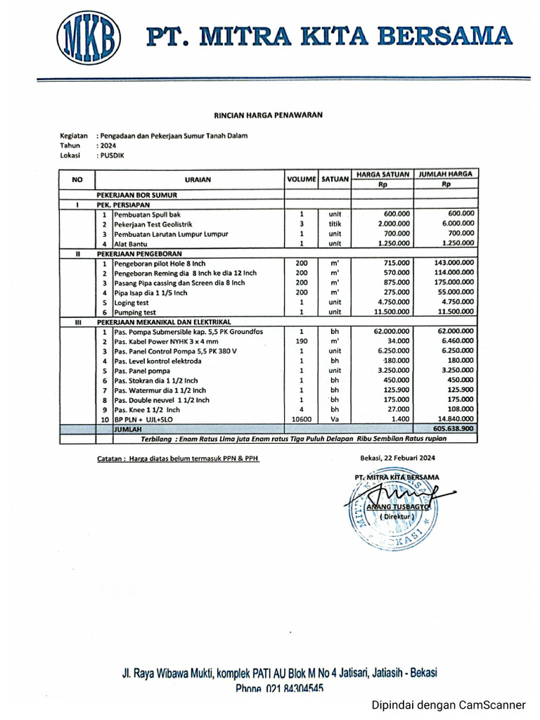 Rincian Penawaran Ha…
