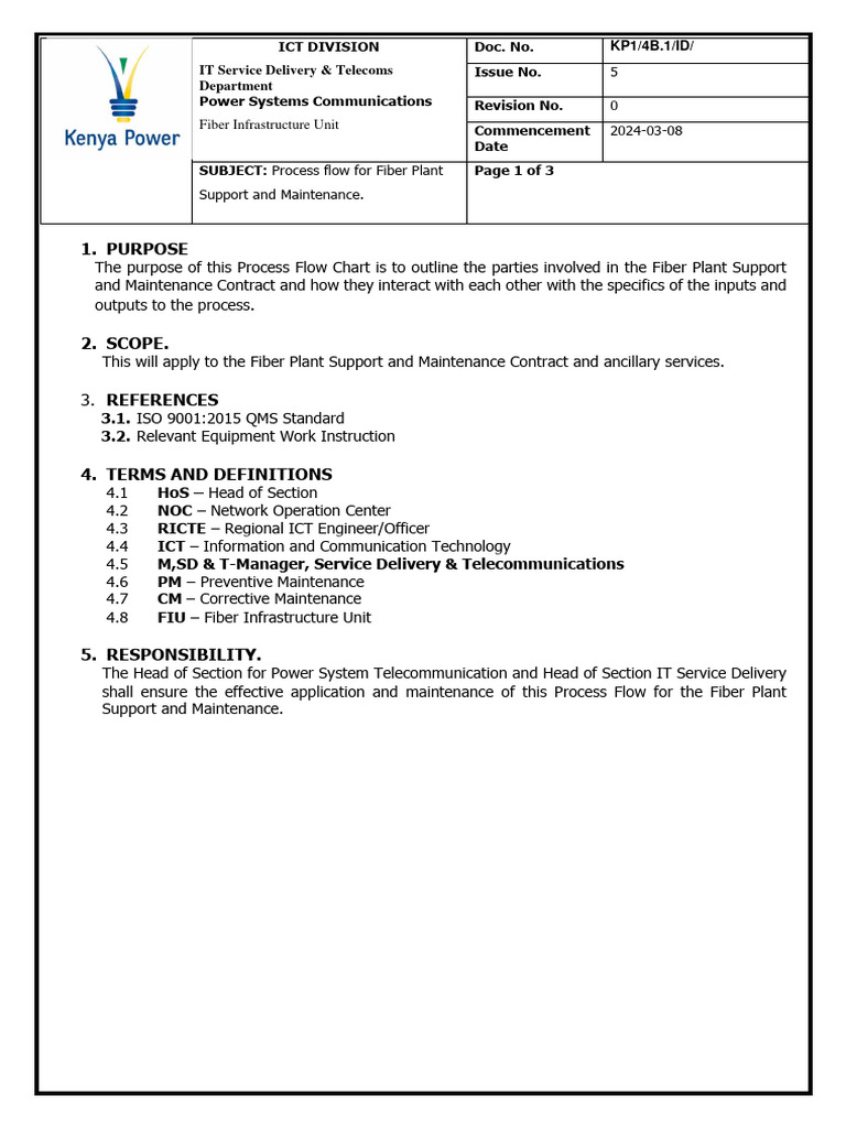 Fiber Plant Support Process Guide | PDF | Telecommunications ...