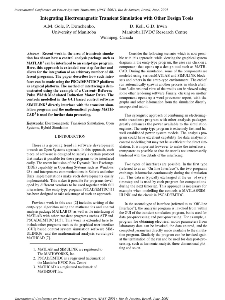 EMT Simulation Integrating With Other Toos | PDF | Matlab | Graphical ...