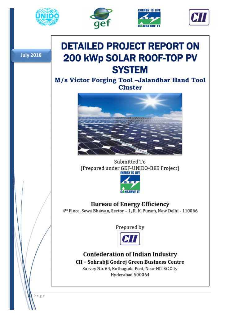 200 kWp Solar Rooftop Project Report | PDF | Photovoltaics | Solar Power