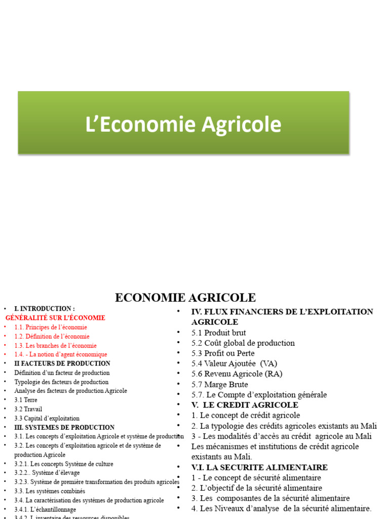 Analyse des Facteurs de Production Agricole | PDF | Économie | Agriculture