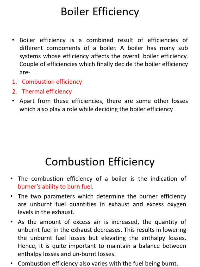 Boiler Efficiency: Key Factors & Tips | PDF | Boiler | Combustion