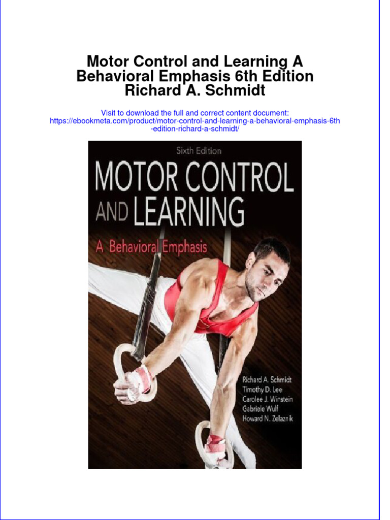 Motor Control and Learning A Behavioral Emphasis 6th Edition Richard A