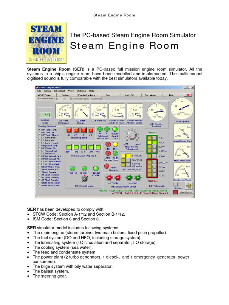 PC-Based Steam Engine Room Simulator | PDF | Simulation | Steam Engine
