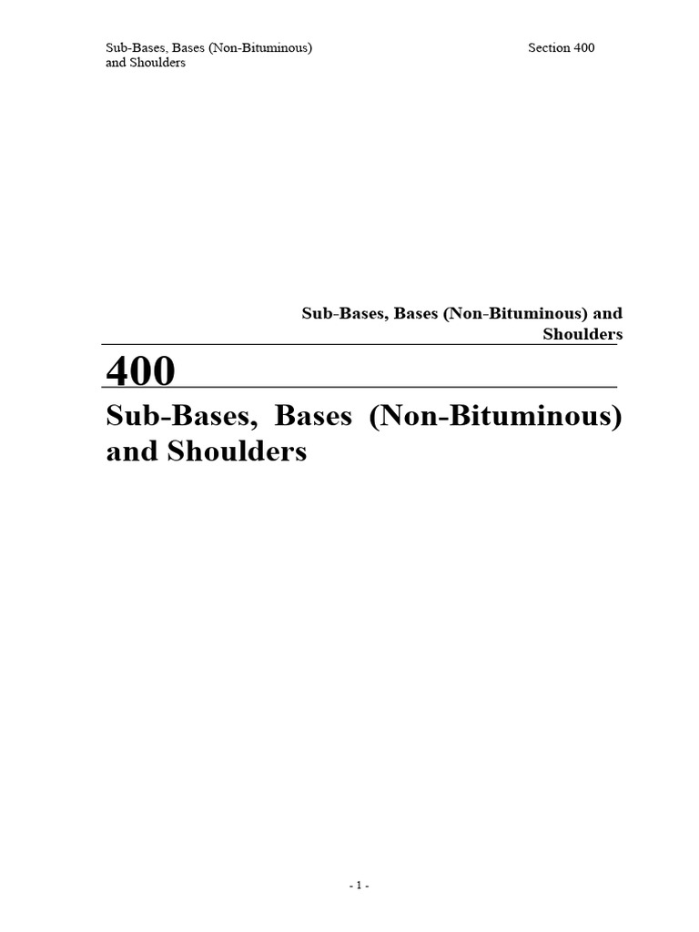 Non-Bituminous Sub-Base Specifications | PDF | Gravel | Building ...