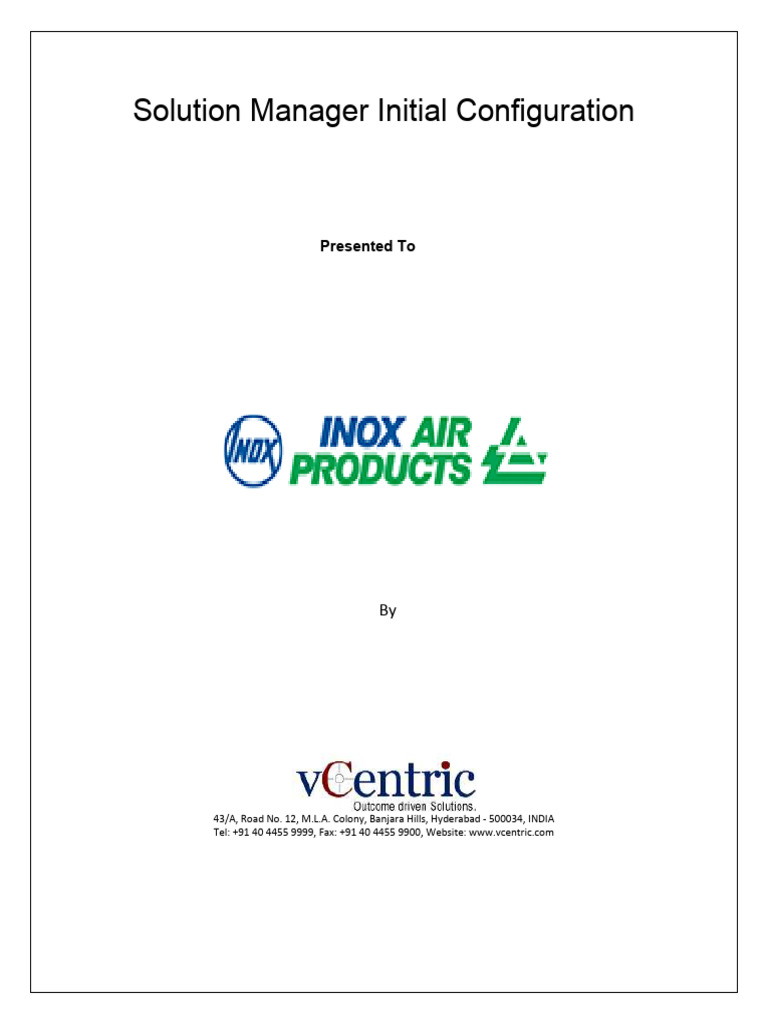 Solution Manager 7.1 Initial Setup Guide | PDF | Software | Computing