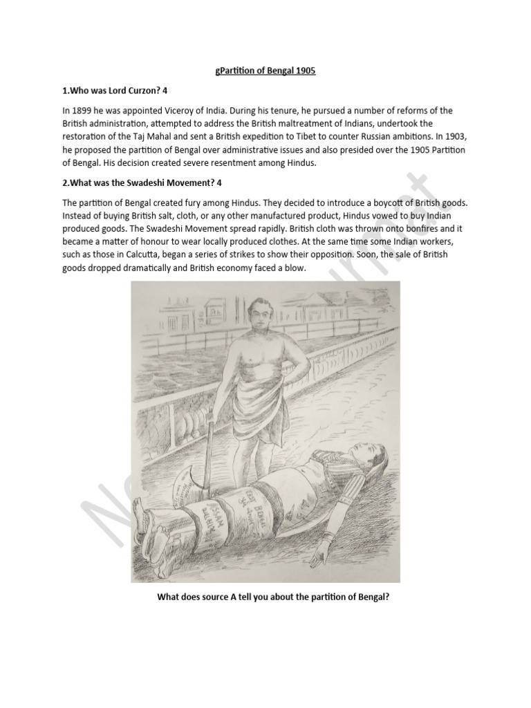 Partition of Bengal 1905 | Download Free PDF | British Raj | Partition ...