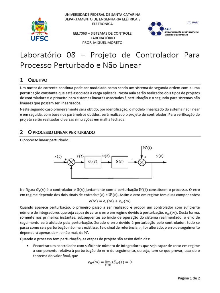 Roteiro Lab08 | PDF | Sistema não linear | Eletrônicos