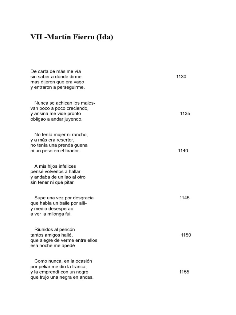 Canto Vii Martín Fierro Pdf