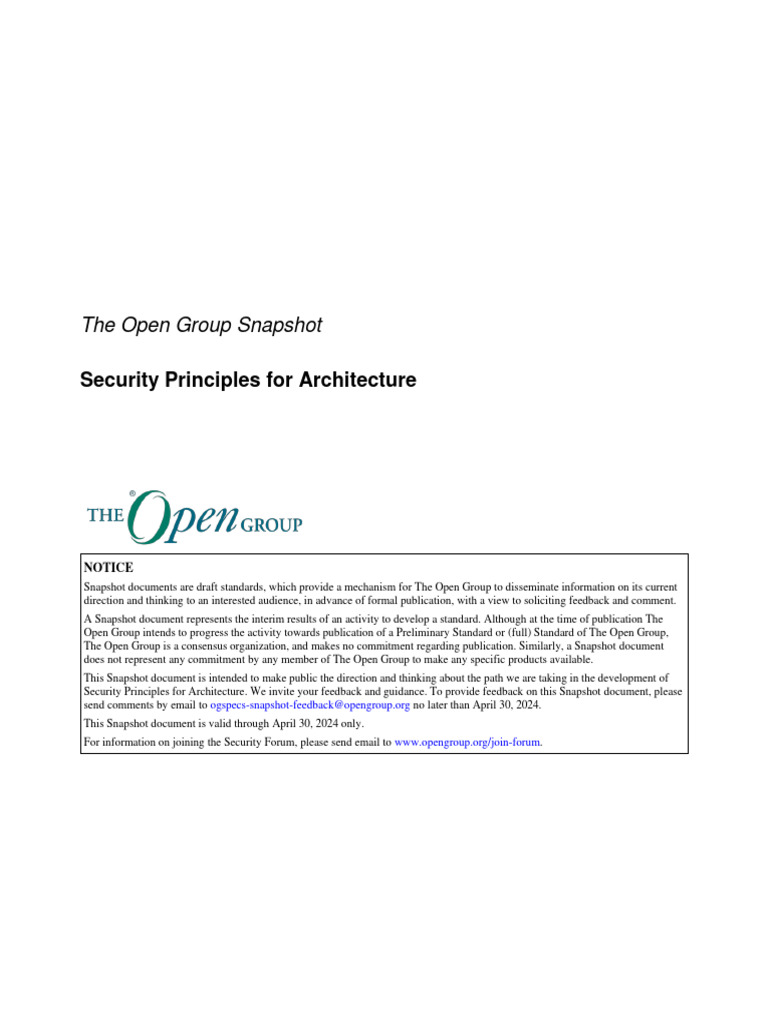 TOGAF Security Principles For Architecture | PDF | Computer Security ...