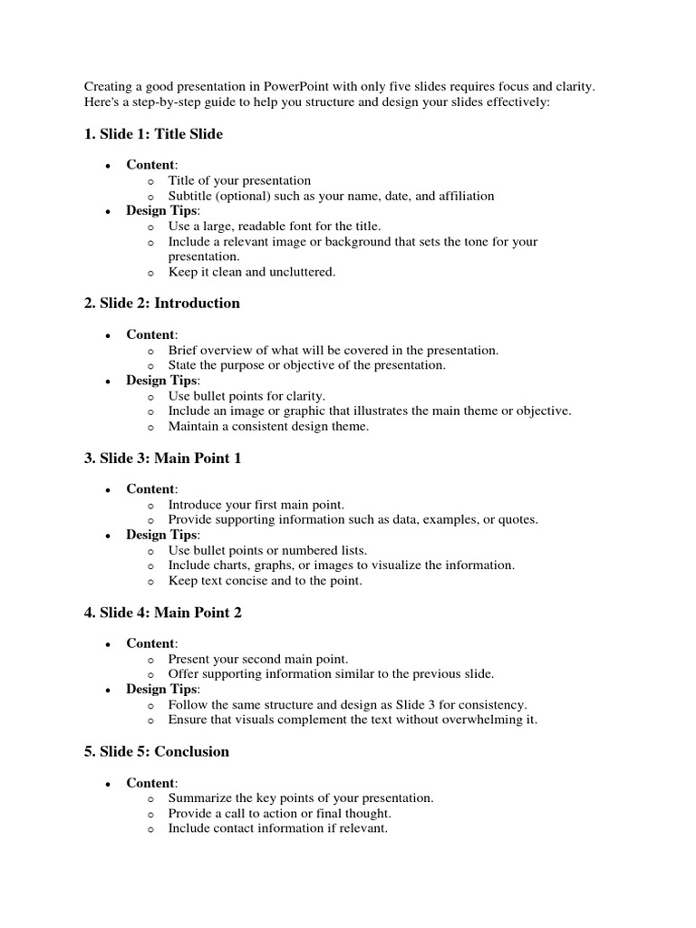 Five-Slide PowerPoint Guide | PDF | Communication | Human Communication