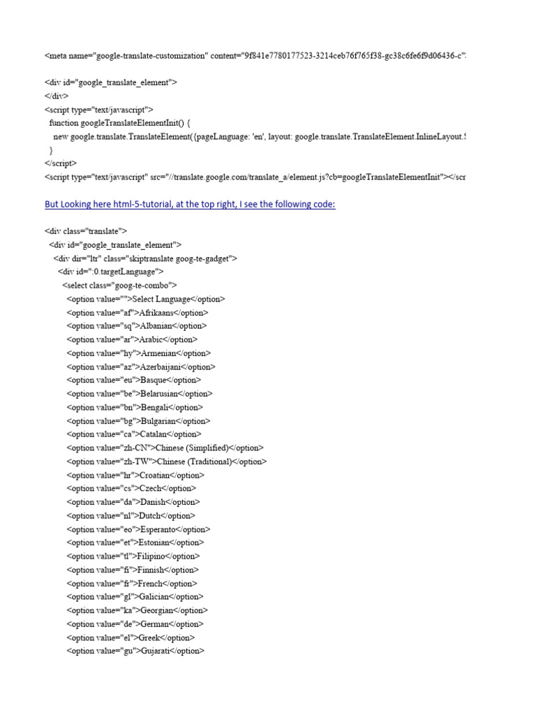 Google Translate Integration Guide | PDF