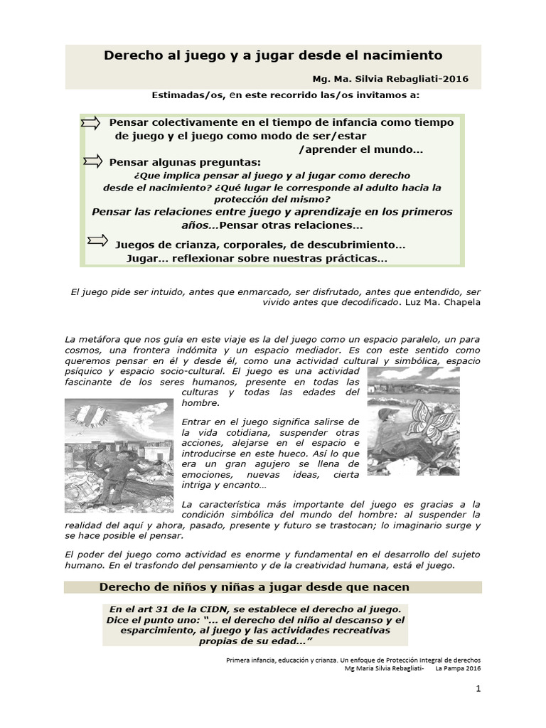 Derecho Juego y Jugar Desde El Nacimiento | PDF | Aprendizaje | Adultos