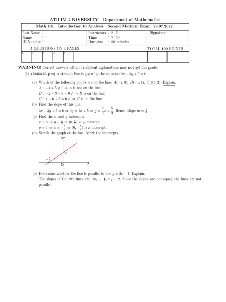 Math101-MT-2 Summer 2022 Solutions | PDF | Mathematical Relations ...