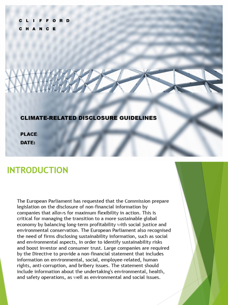 Climate Disclosure Guidelines for Companies | PDF | Sustainability | Risk