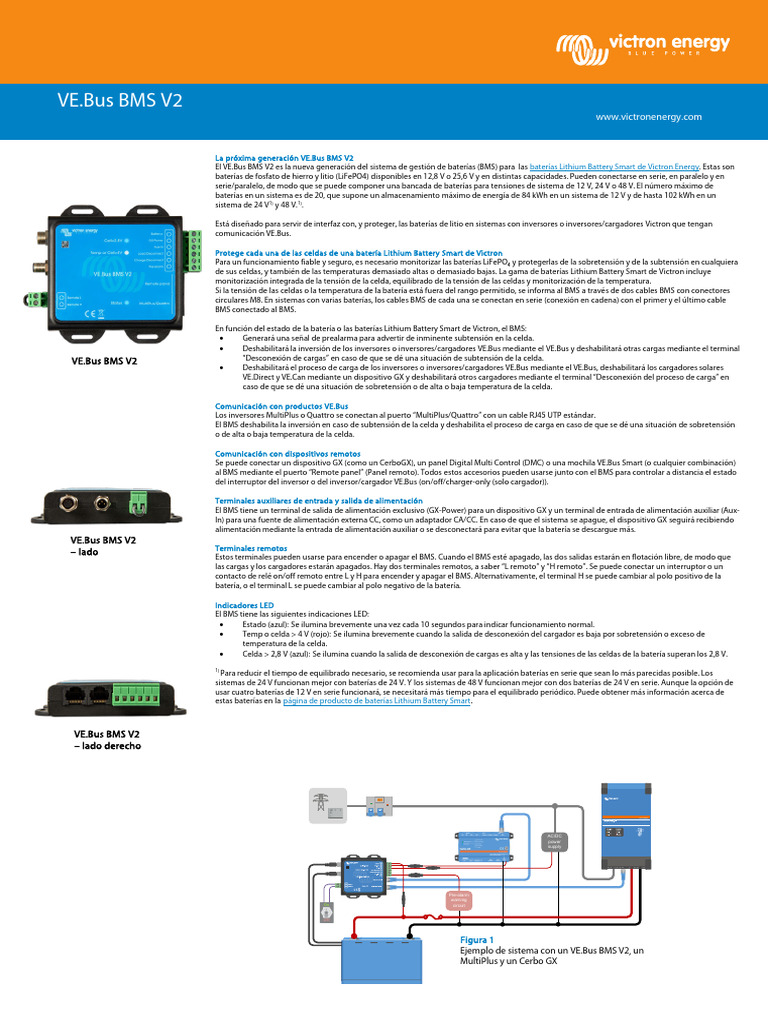 Datasheet VE Bus BMS V2 ES | PDF | Batería de iones de litio ...